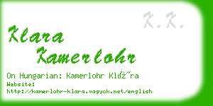 klara kamerlohr business card